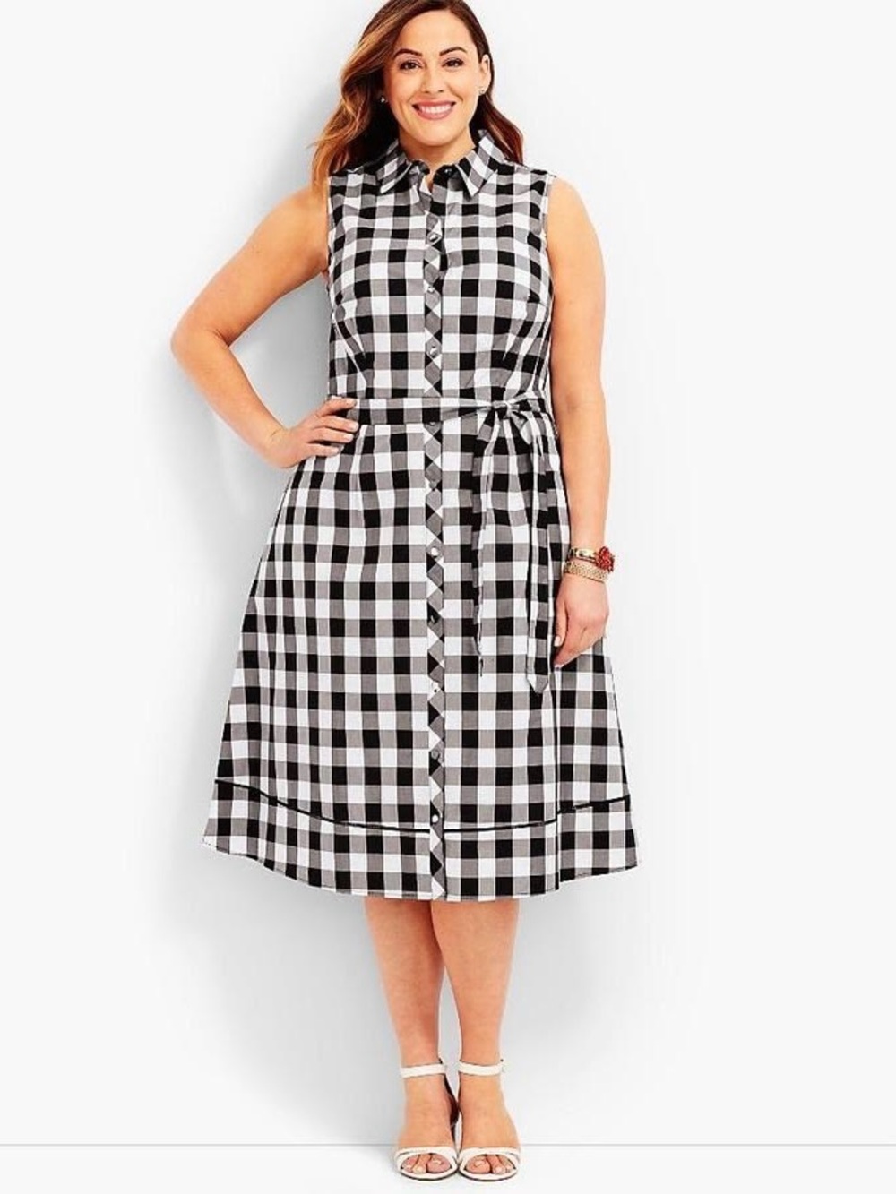 Talbots Gingham Shirt Dress size 18W